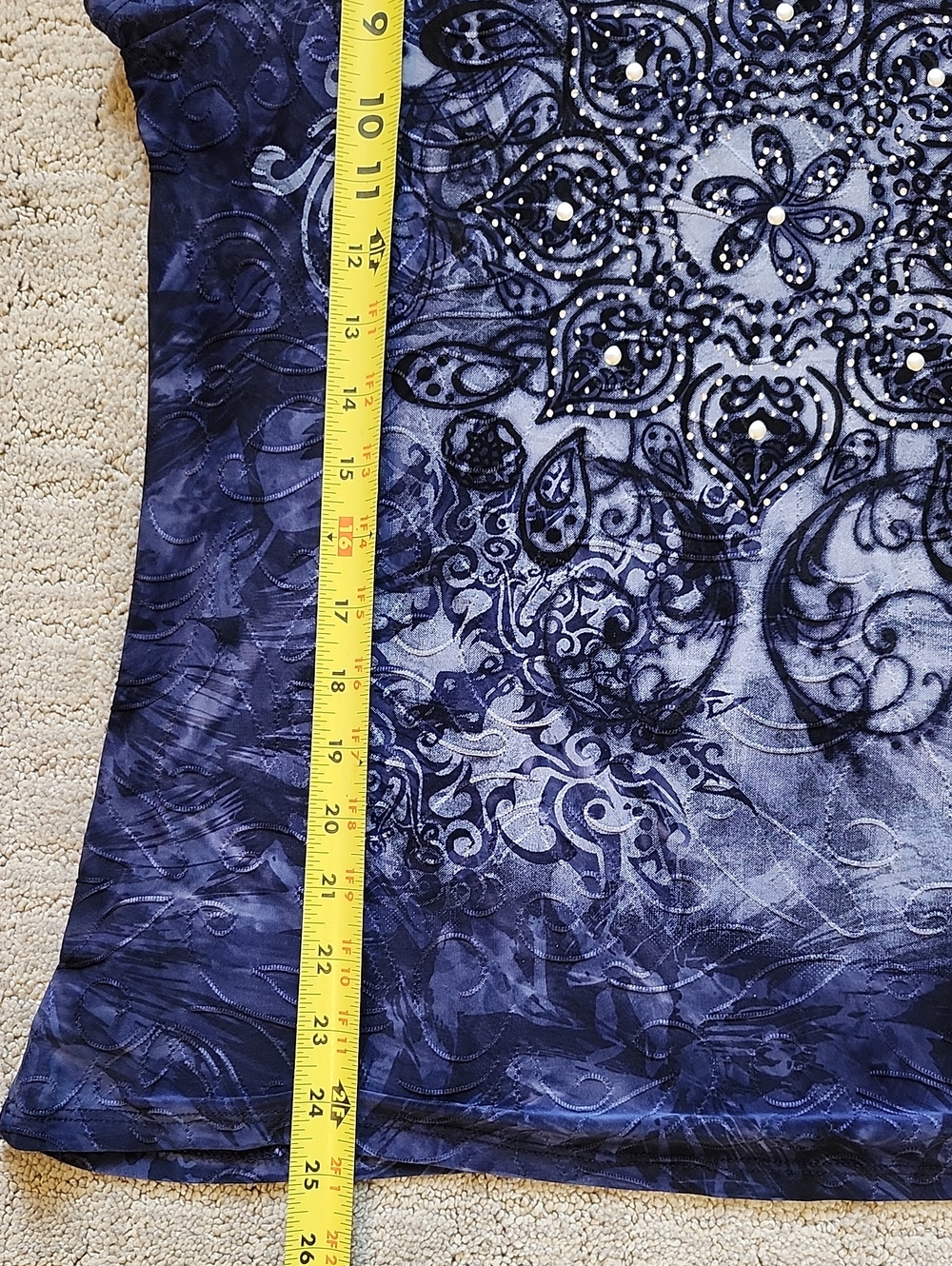 Westport Navy Short-Sleeve Scoop Neck Top with Embellished Medallion - Picture 7 of 7